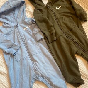 Nike baby Hooded romper - Blue and Olive